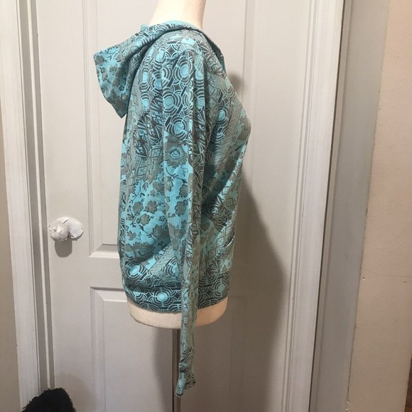 Oleg Cassini Sport Women's Hoodie Size Small Light Blue/Brown Front Zip - Picture 7 of 10